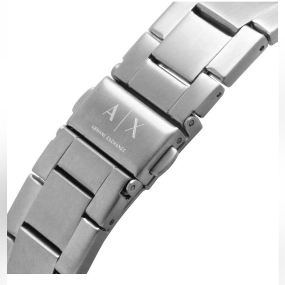 ARMANI EXCHANGE Mens LEONARDO Round White Dial Stainless Steel Bracelet Watch - Picture 8 of 9